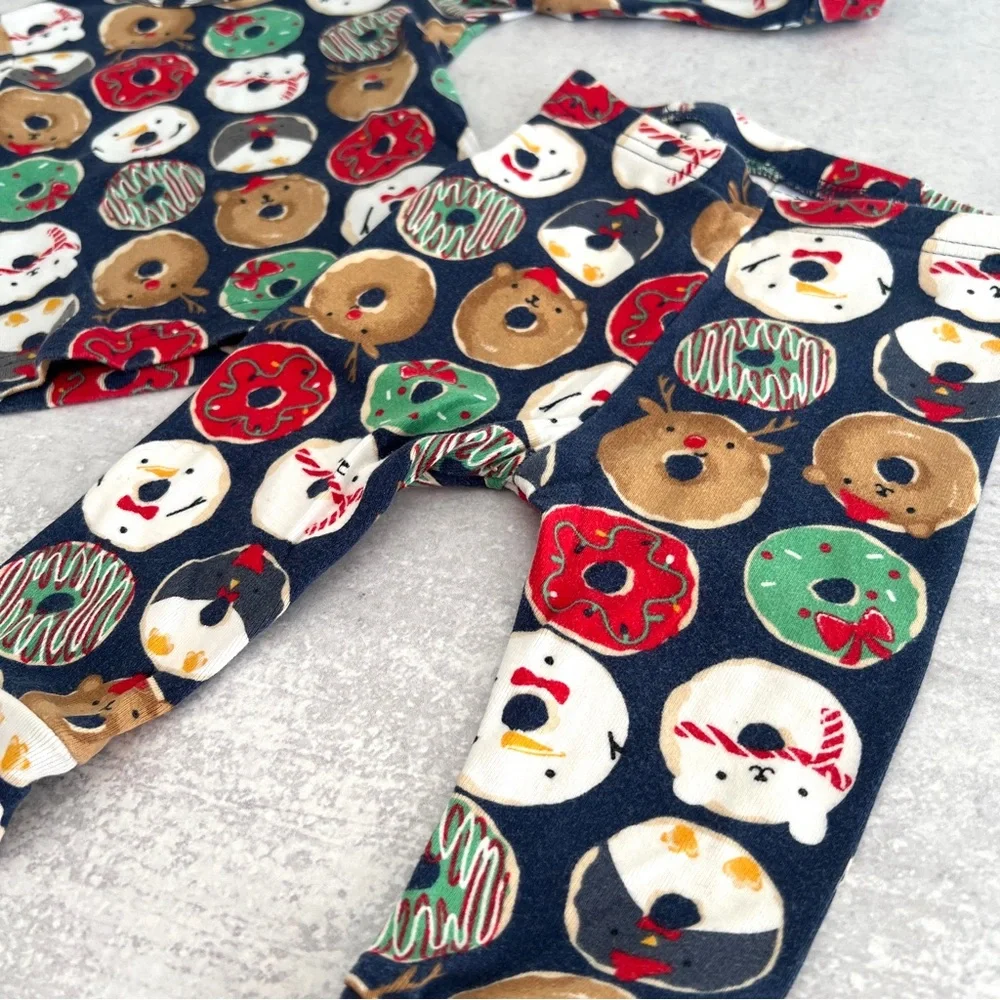 6-12M🎄🍩 Baby GAP Holiday Donuts Organic Cotton PJ Pajamas Set